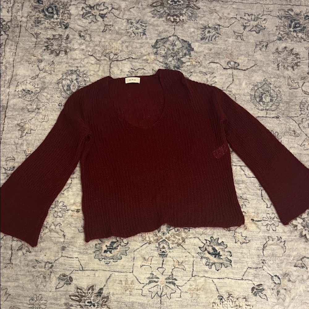 Elegant Burgundy Knit Blouse